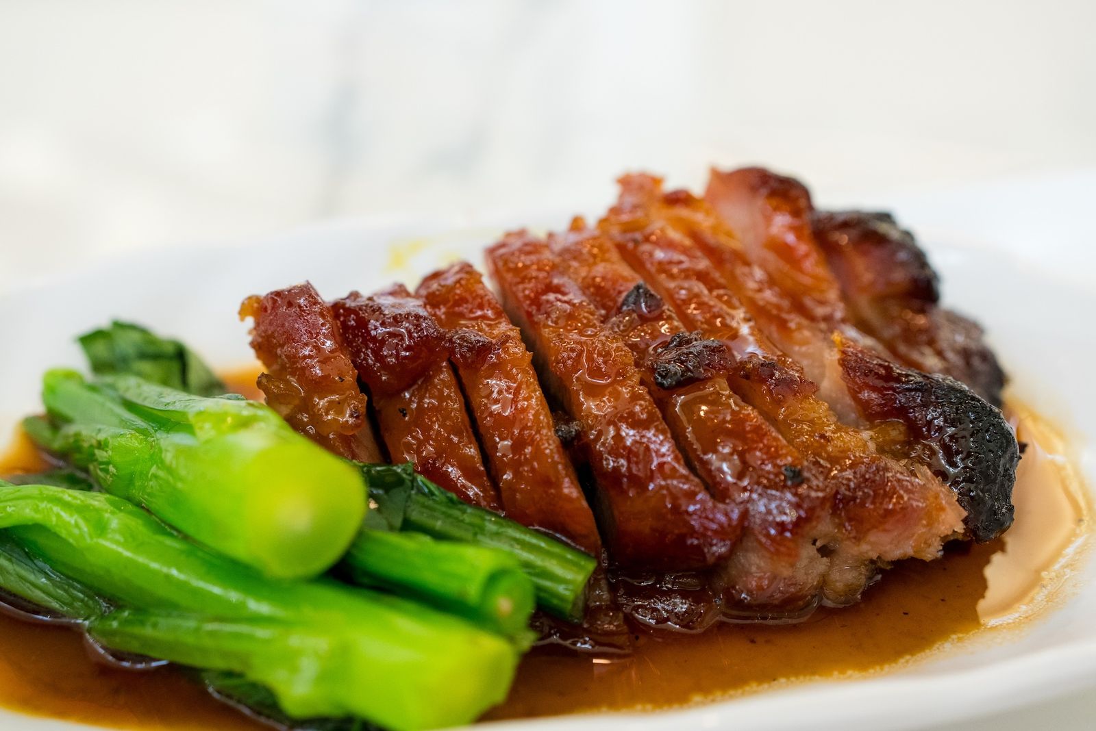 Char siu on a plate with rice